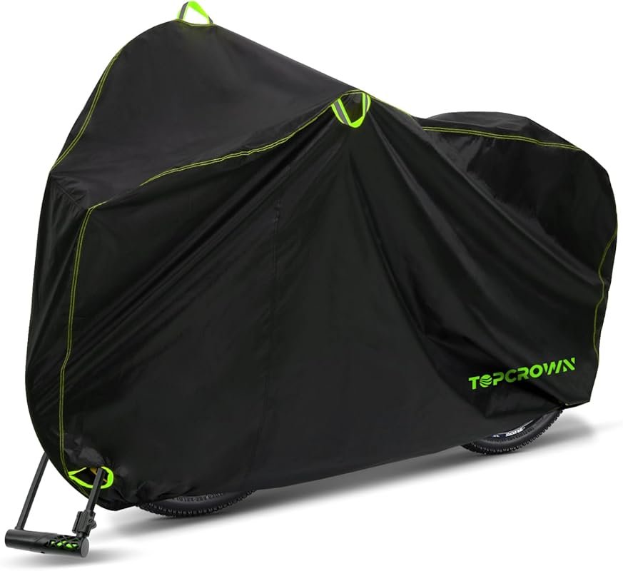 Topcrown XL Bike Cover: Waterproof Outdoor Storage for 1 Bike, 210D Ma