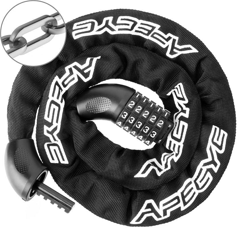 APECYC Heavy Duty 5 Digit Combination Anti-Theft Bicycle Chain Lock fo