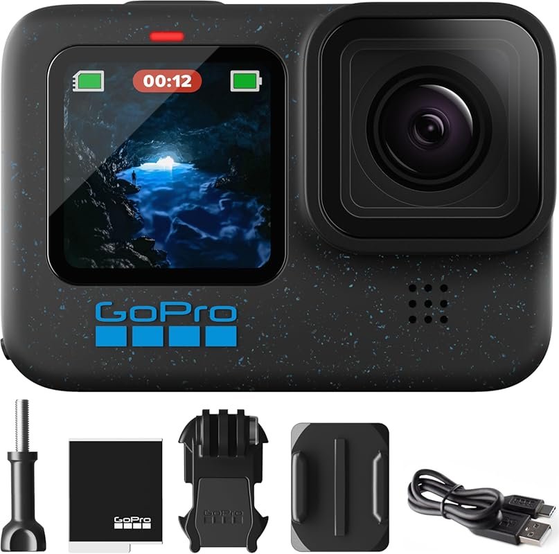 GoPro Hero12 Black 5.3K60 Ultra HD Camera with 27MP Photos, HDR & Live