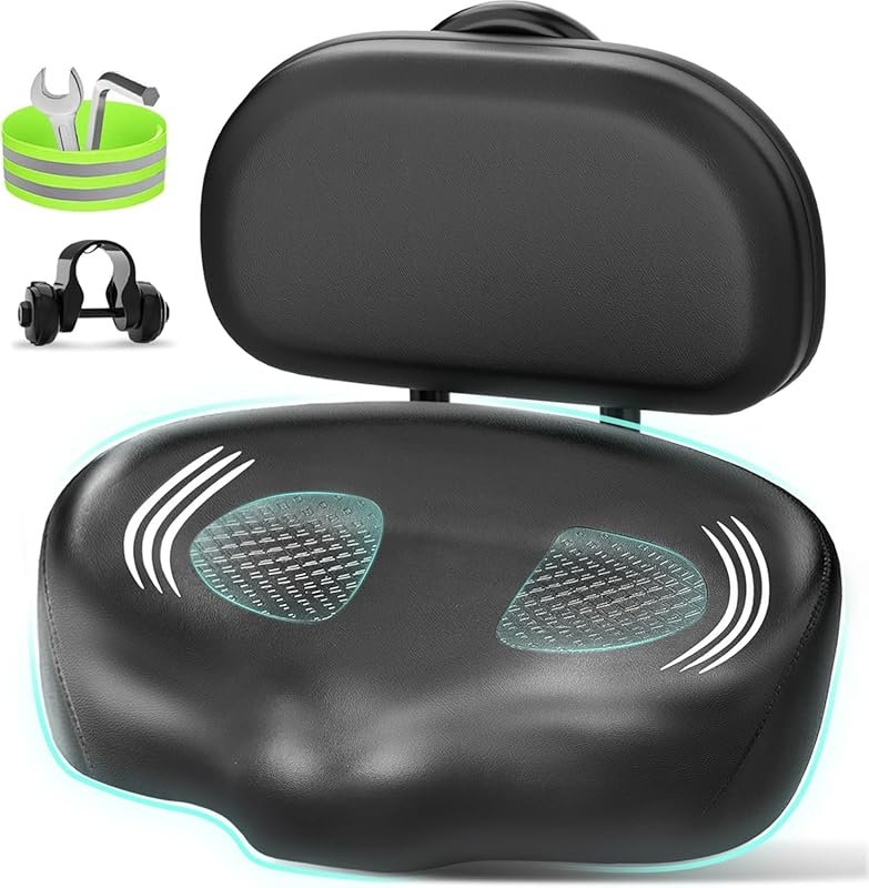 Noseless Wide Bike Seat for Women & Men – Extra Comfort Saddle for Pel