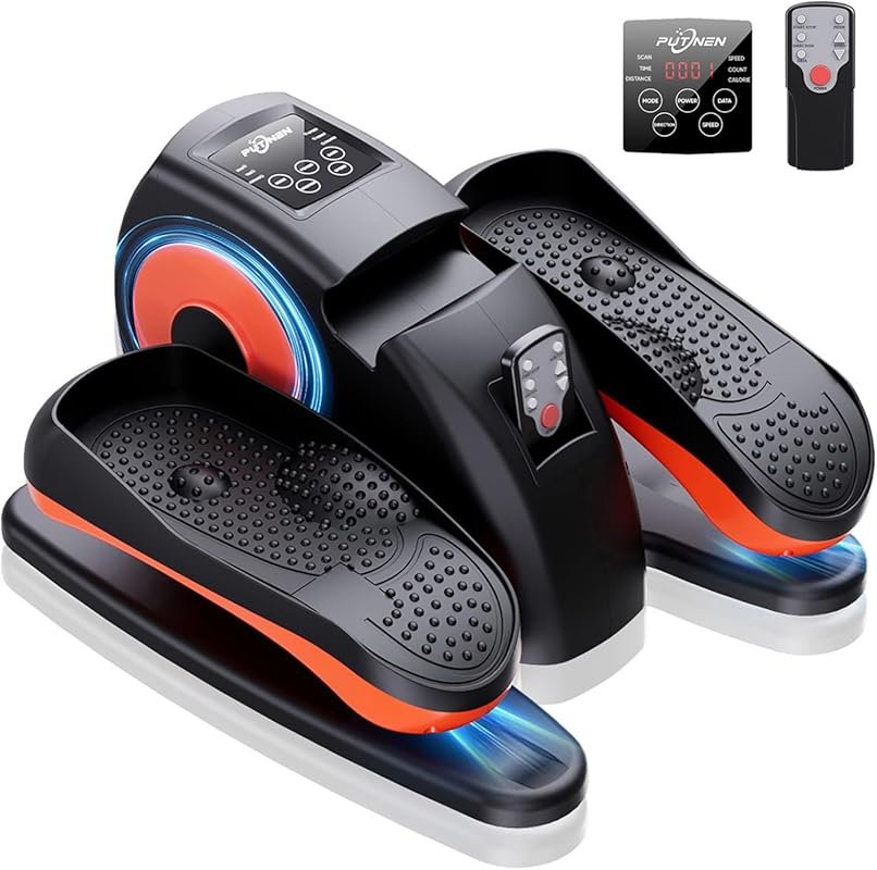 Putnen Quiet Under Desk Elliptical for Seniors with 12 Speeds & Remote