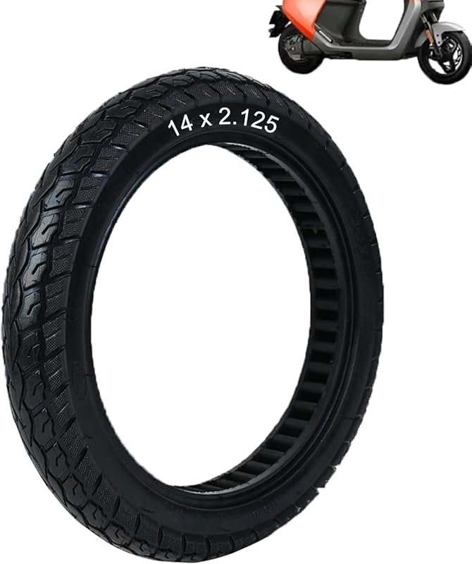 Solid 14x2.125 E-Bike Tire, No Inflation, Anti-Puncture, Explosion-Pro