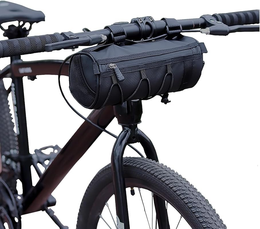Waterproof 2.5L Bike Handlebar Bag with Zipper and Shoulder Strap