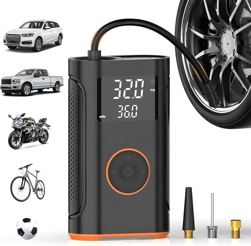 ZSX Portable Air Compressor with Memory Function, 160 PSI Gauge for Ca