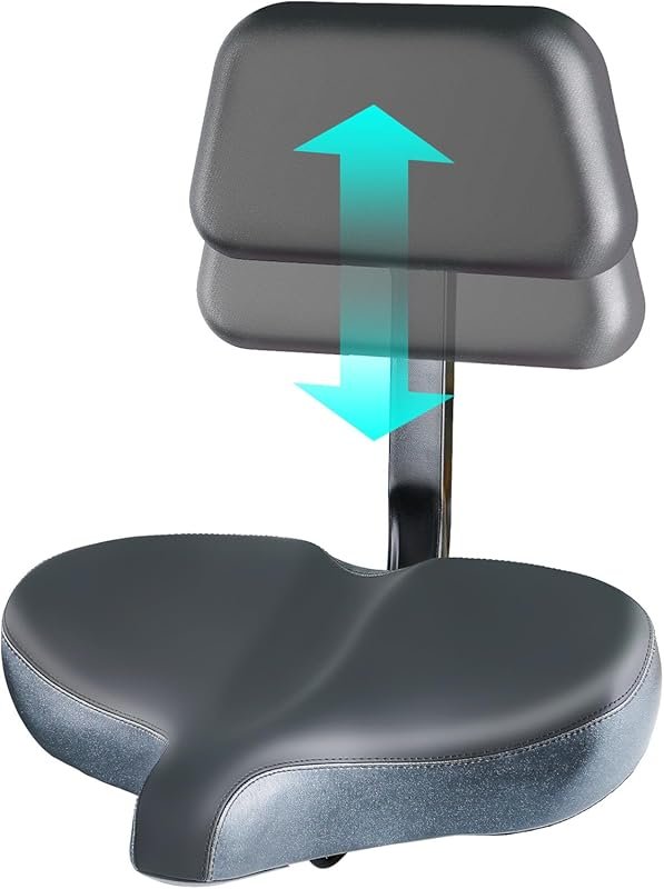Comfortable Oversized Bike Seat with Backrest & Waterproof Cushion – Y
