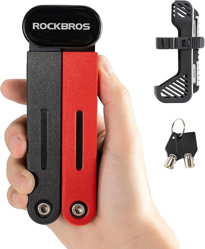 ROCKBROS 120cm Folding Bike Lock for E-Bikes & Scooters - Heavy Duty N
