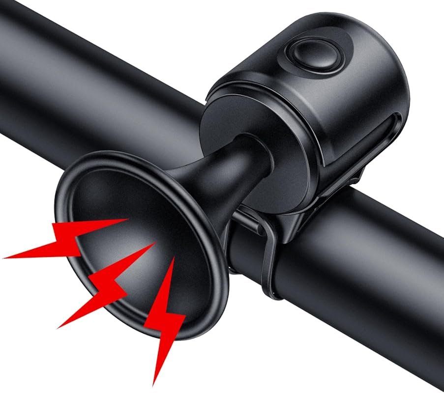 Electric Bike Horn 130dB Loud Bicycle Horn for 22.2-32mm Handlebars