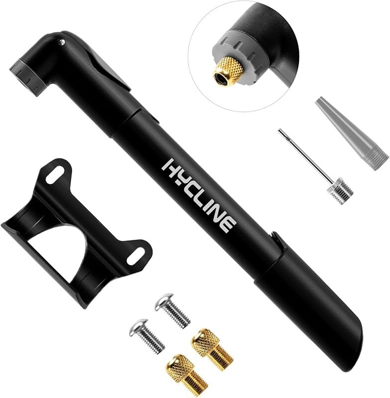 Hycline Mini Bike Pump 120 PSI, Portable Frame Pump with Needles for P