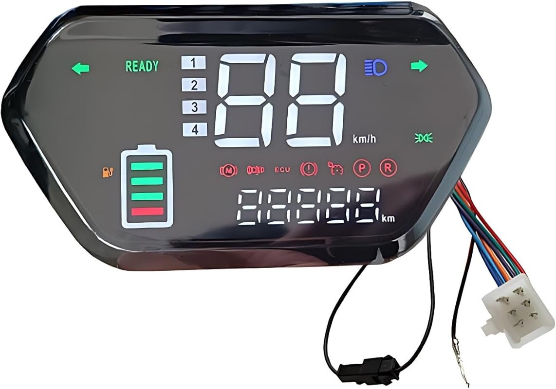 LED Electric Bike Display Meter, 48V/60V/72V Compatible, Speedometer &