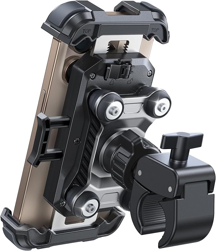 JOYROOM Motorcycle Phone Mount: Dual Vibration Dampener, 150mph Anti-S