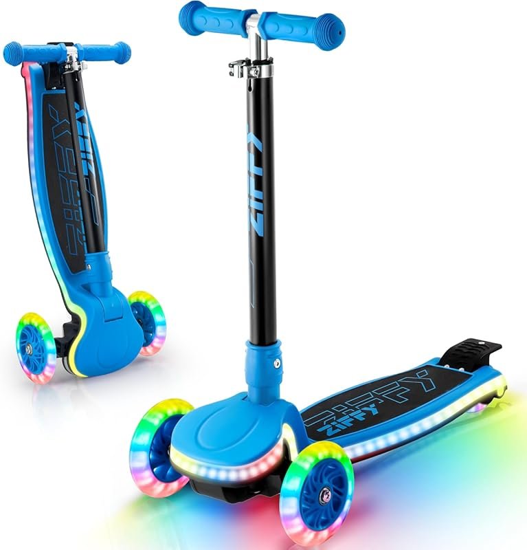 JOVA ZIFFY 3 Wheel Scooter for Kids 3-8, Dynamic LED Lights, Adjustabl