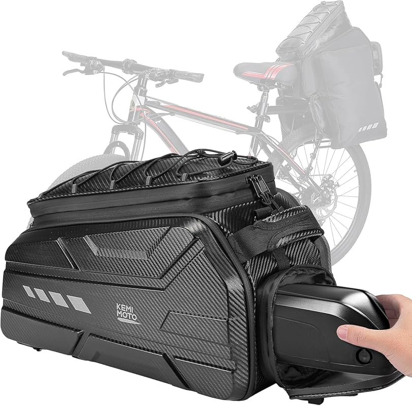 KEMIMOTO 40L Hard Shell Ebike Battery Bag with Waterproof Cover for Co