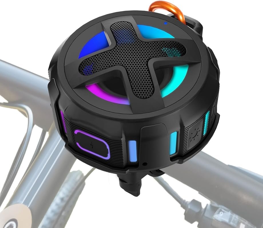 Pro Bike Speaker V5.4: IPX7 Waterproof, 15-24H Playtime, 10W Bassup, N