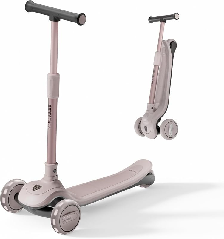 3-Wheel Kids Scooter Ages 3-18: Lean-to-Steer, Light-Up Wheels, Foldab