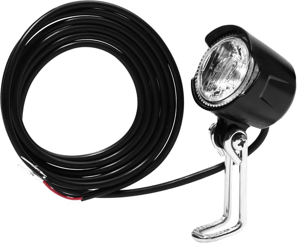 Bright DC 6V-60V Electric Bike Headlight, 30 Lux, 2 Pin Front Light wi