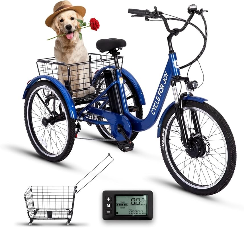 7-Speed Electric Tricycle for Adults – 48V 624Wh Removable Battery, 70