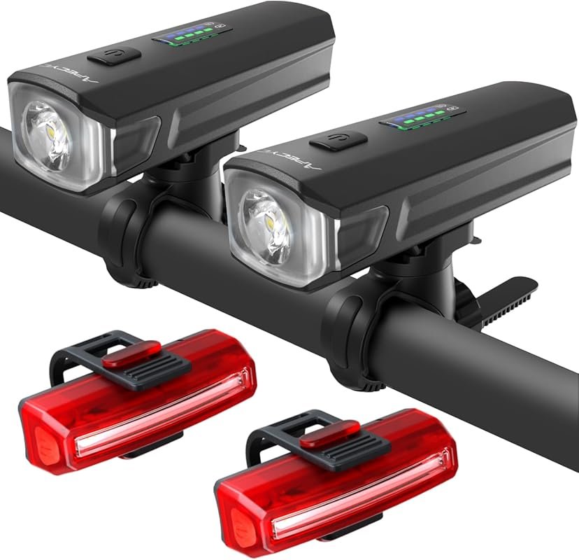 APECYC USB-C Rechargeable Bike Lights: Waterproof Front Headlight and 