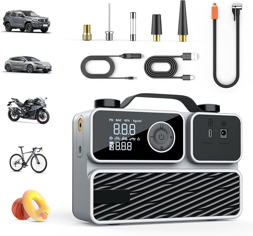 Portable 150PSI Cordless Air Compressor for Car & Electric Bike Tires 