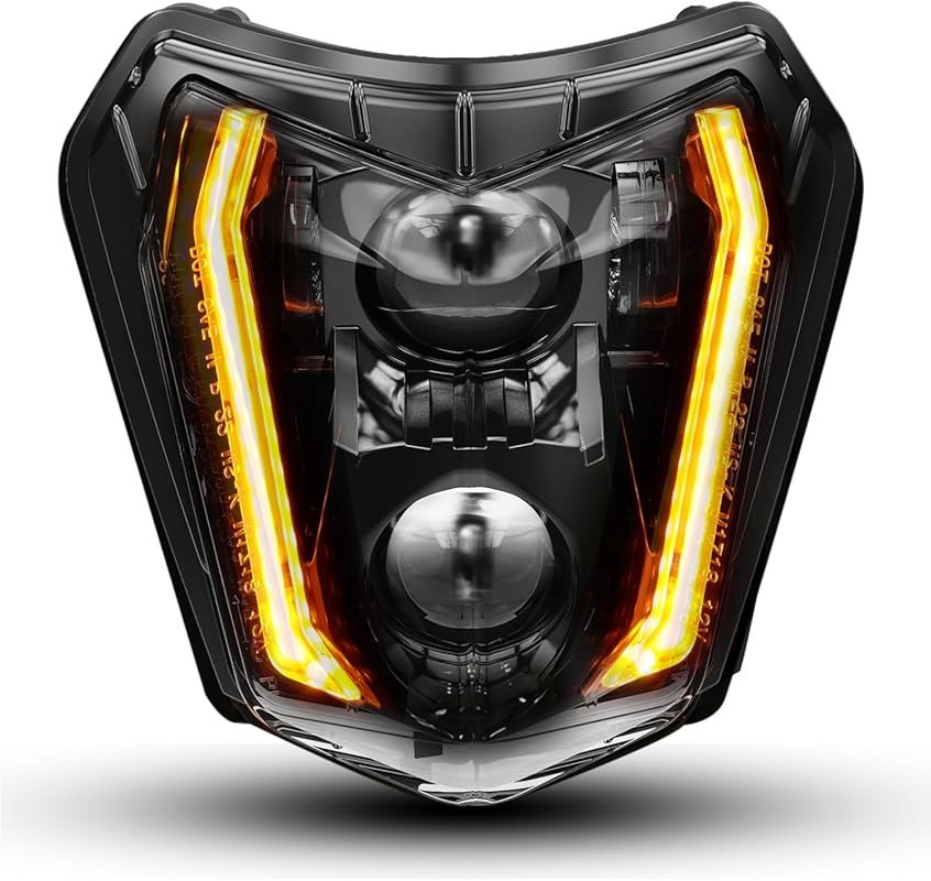 BICYACO 66W LED Dirt Bike Headlight, 3000LM High/Low Beam with DRL & T