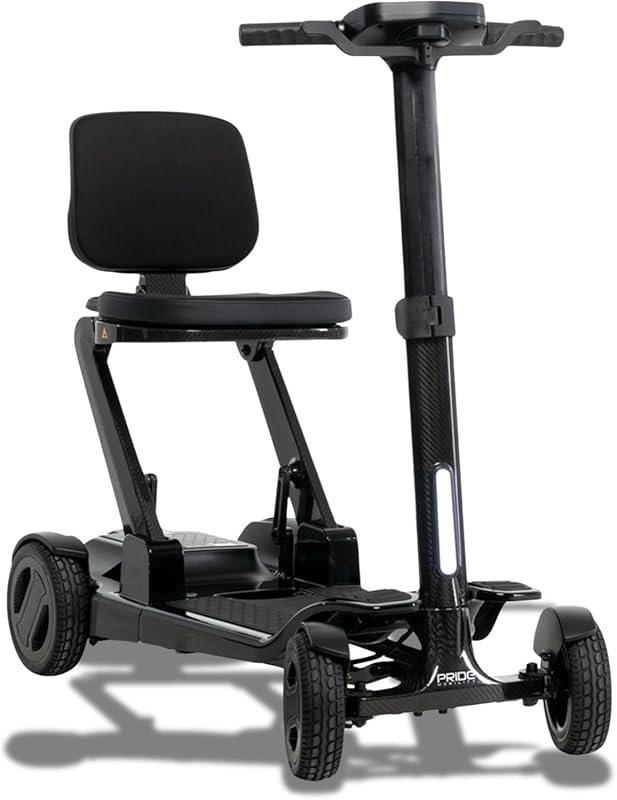 Pride Go-Go Carbon 4-Wheel Travel Mobility Scooter, 300lbs, Airline-Ap