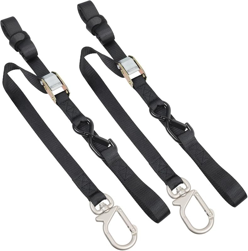 EXVITAL Motorcycle Tie Down Straps with Swivel Carabiner Hook 1.1