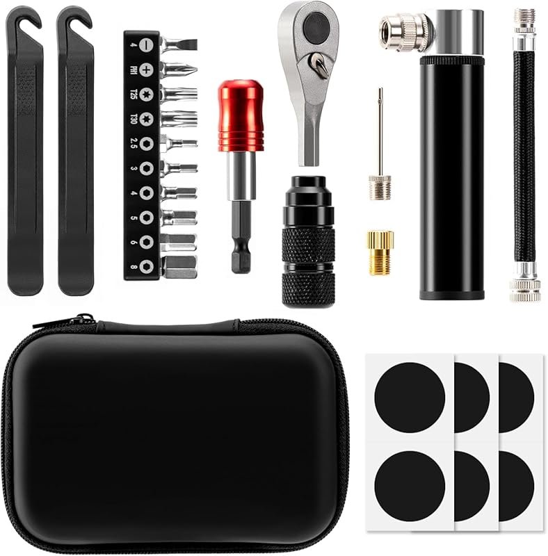 Bike Repair Tool Kit with Mini Pump & 10 Magnetic Bits for Bicycle, MT