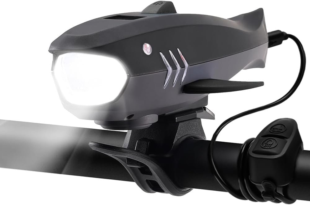 120dB Electric Bicycle Bell with 400LM Rechargeable Headlight, Waterpr
