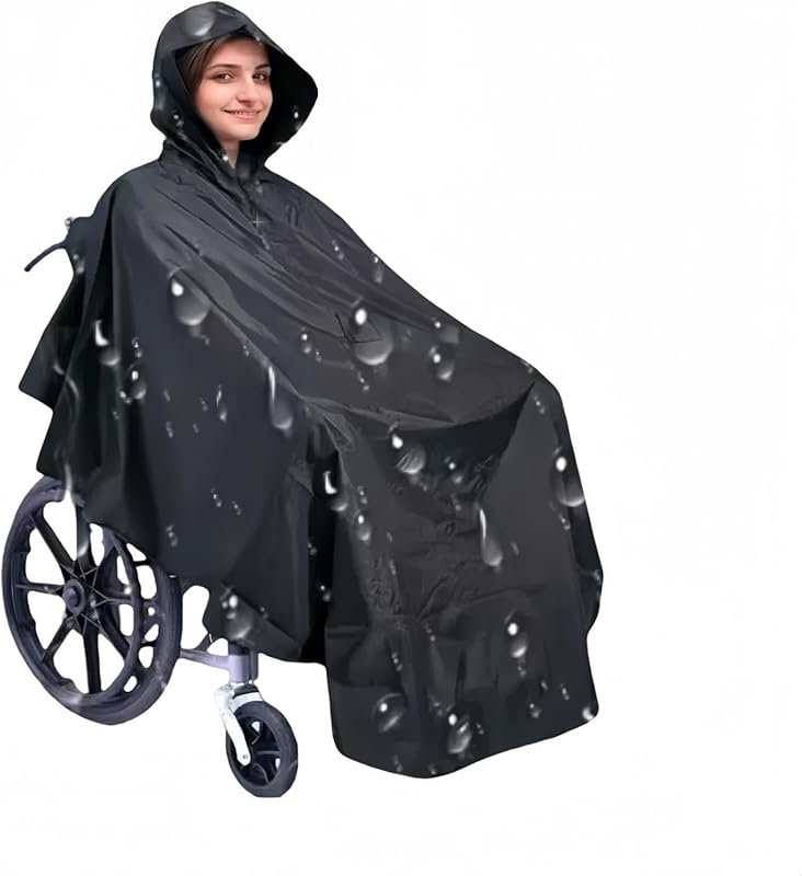 Lightweight Breathable Waterproof Wheelchair Poncho & Mobility Scooter