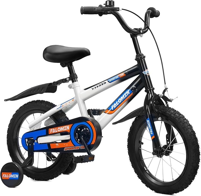 12-16 Inch Kids Bike with Training Wheels, Safe Tires and Coaster Brak
