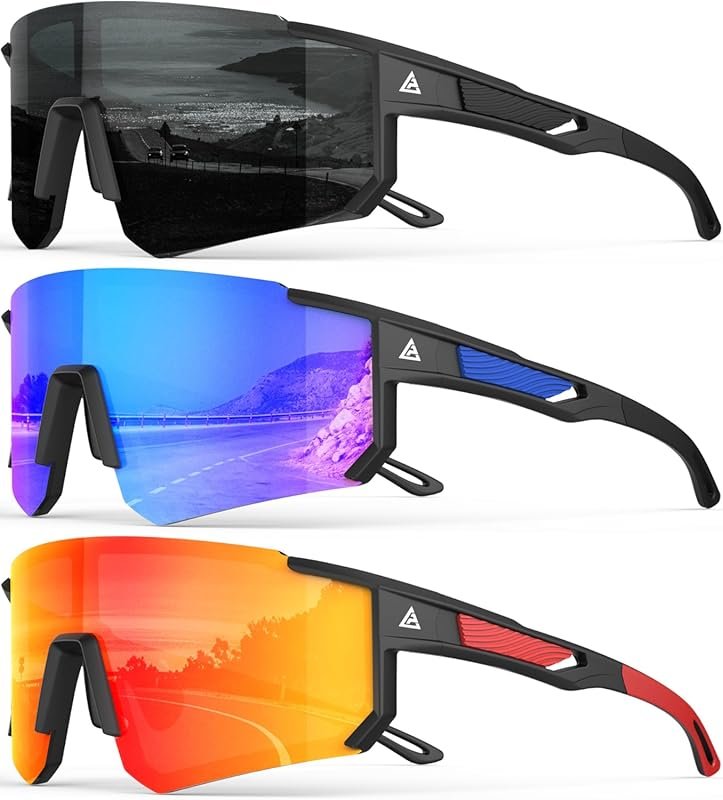 Polarized Sports Sunglasses for Men & Women with UV400 Protection, Wra