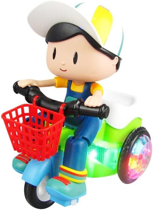 HANABASS Electric Tricycle Toy for Kids with LED Lights and Music, Com
