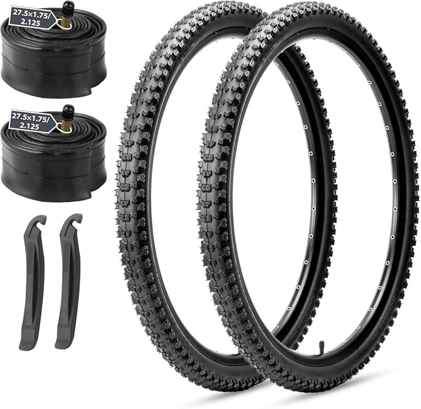MOHEGIA 2-Pack Folding Mountain Bike Tires & Inner Tubes Set with Leve