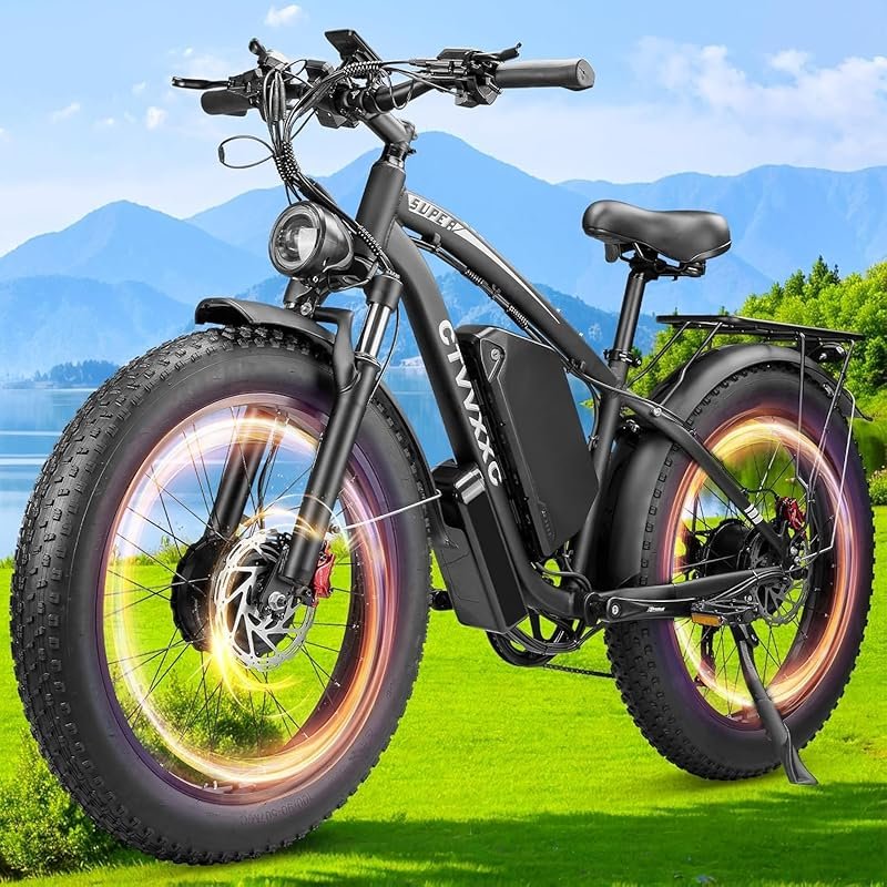 6000W Dual Motor Electric Bicycle – 52V 34Ah, 45MPH, 100-Mile Range, 2