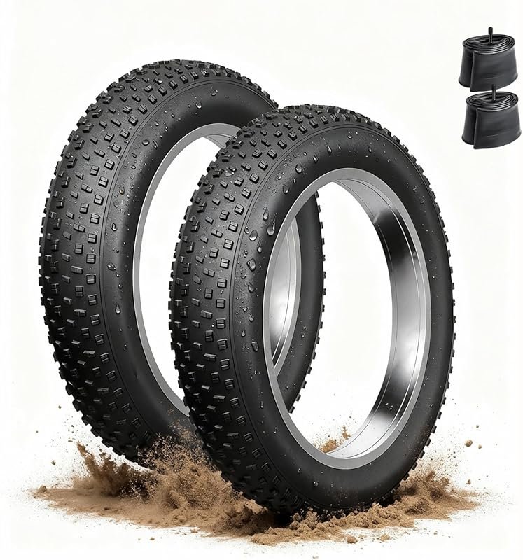 2-Pack 20x4.0 Fat Tire Ebike Tires with Puncture-Proof Deep Tread for 