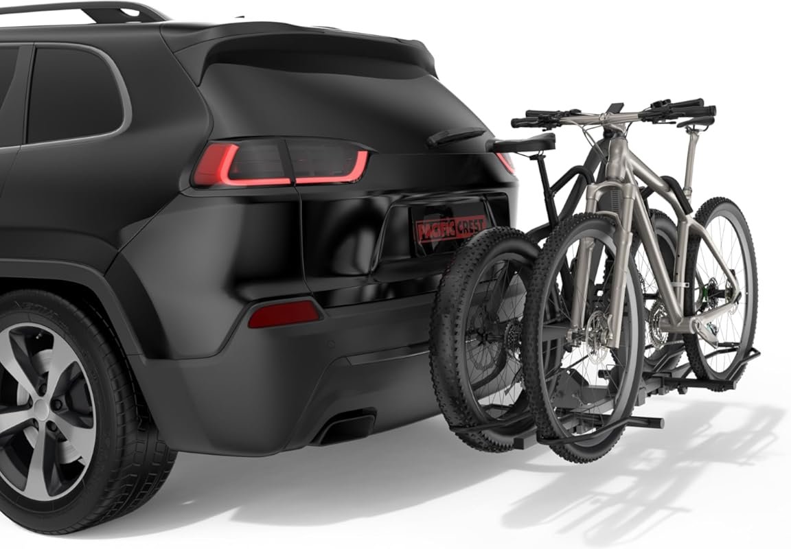 Heavy Duty 2-Electric Bike Platform Hitch Rack, 160Lbs Capacity, Folda