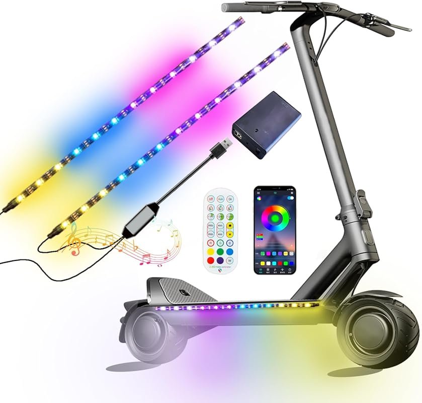 2 Strip Waterproof Electric LED Bicycle Scooter Lights for Colorful Ni