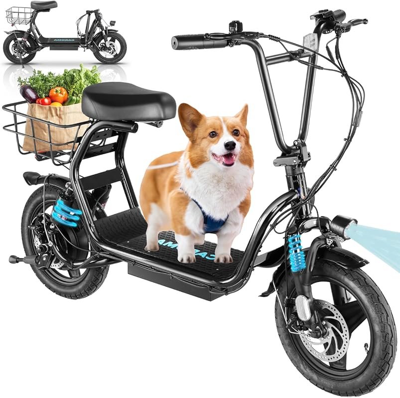 Caroma Peak Electric Scooter with Seat: 800/1200W, 20 MPH, 30 Miles Ra