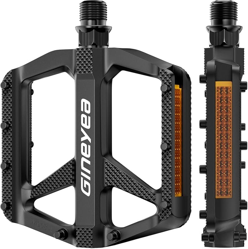 Universal Fit Nylon Fiber Bike Pedals: Lightweight Flat Platform, Non-