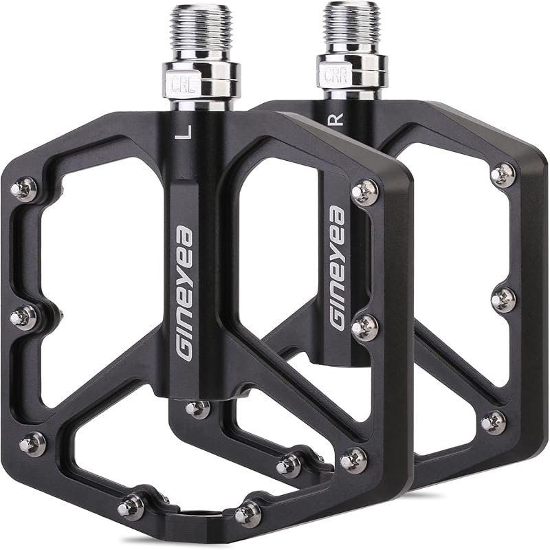 Aluminum Bike Pedals: Sealed Bearing, Lightweight Wide Flat Platform f