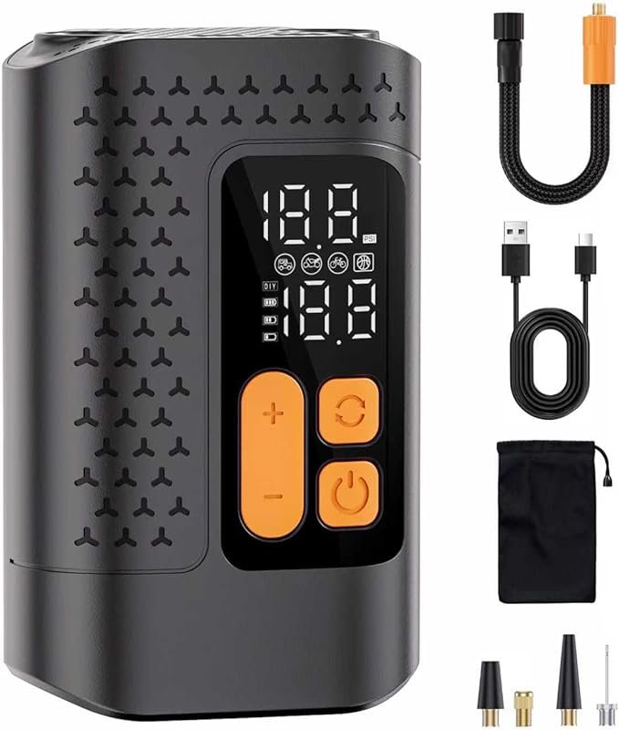 High-Pressure 160PSI Mini Bike Tire Pump with Digital Gauge for Bikes,