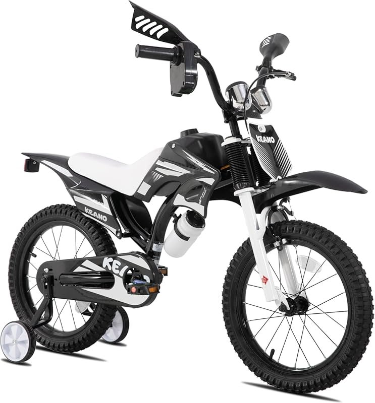 KEANO Motocross Kids Bike 12/16 Inch with Training Wheels for Ages 3-7