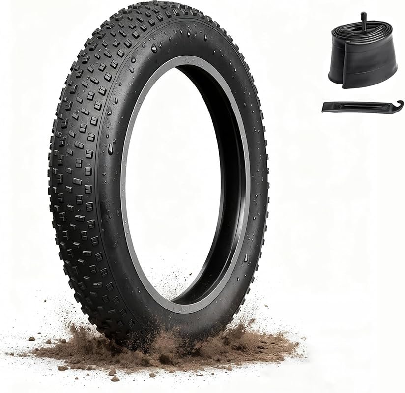 26x4.0 Fat Tire Ebike Tire with Puncture-Proof Deep Tread for Snow, Sa