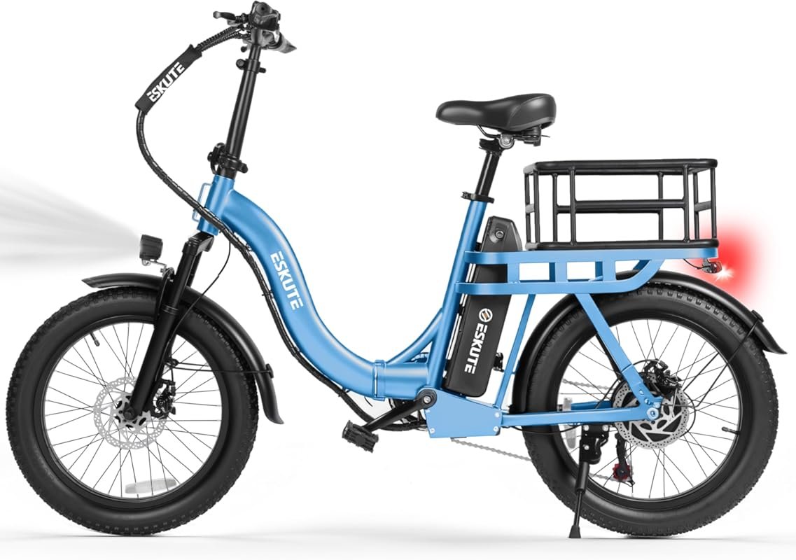 1200W Peak Folding Electric Bike – 48V 10.4Ah Battery, 55-Mile Range,