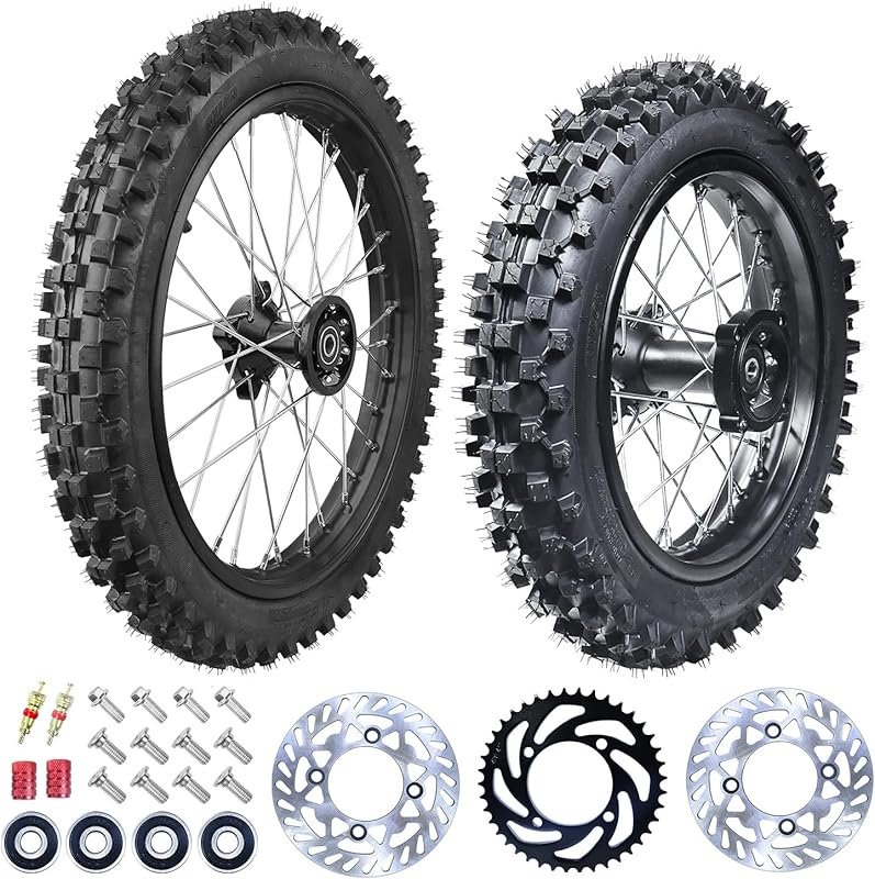3.00-14 Rear & 2.75x17 Front Dirt Bike Wheel Rim with 15mm Bearings fo