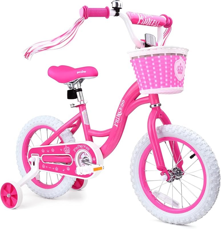 bicystar Girls Bike 12-16 Inch Princess Toddler Bicycle with Training 