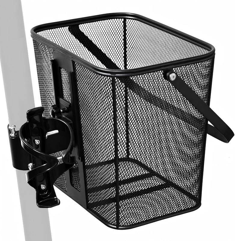 Quick Release Electric Scooter Basket: Heavy-Duty Iron Mesh Front Bask