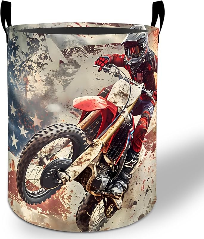 Foldable Waterproof Oxford Motocross Laundry Basket 19.7
