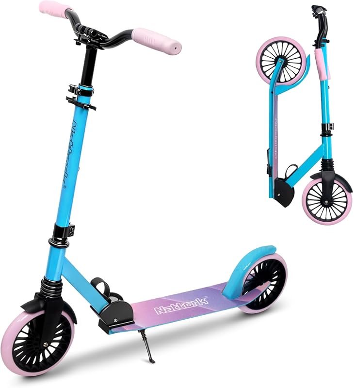 Nattork Kick Scooter for Kids 6+, Teens, Adults: 240LB Capacity, Folda