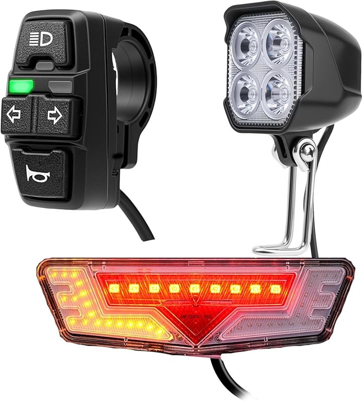 400Lumen Electric Bicycle Light Kit with Turn Signals, Front & Rear Li