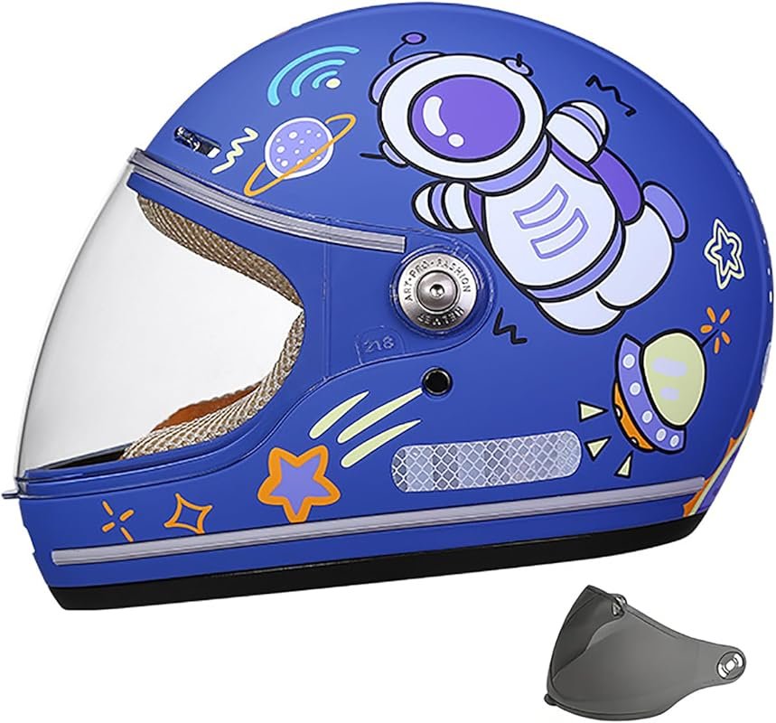 DOT Approved Kids Full Face Motorcycle Helmet for Ages 2-13 – Visor, D